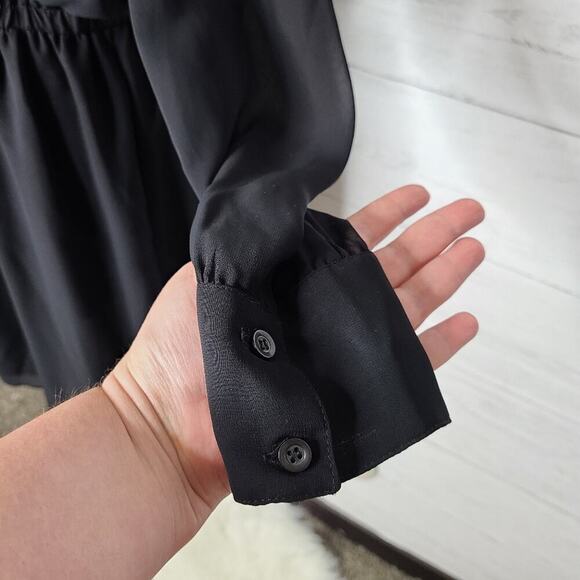 BCBGeneration Black Dress Longsleeve V-Neck Size Small - Picture 8 of 11